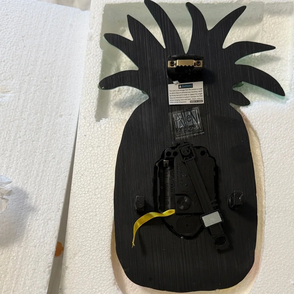 Tropical Pineapple Wall Clock with Parrot Accent